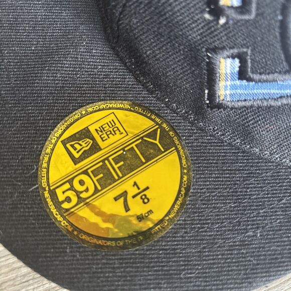 NWT DC Shoes Hat Cap Fitted Adult Large Black Blue Cotton 59 Fifty - 7 and 1/8 - Picture 3 of 8